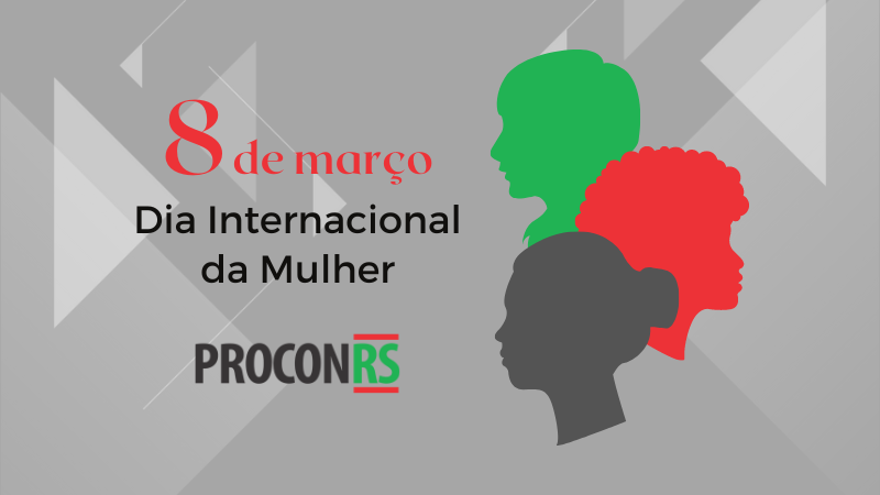 No lado esquerdo da imagem está escrito: "8 de março, Dia Internacional da Mulher". Do lado direito, há a figura de rostos de mulheres em verde, vermelho e cinza.

Autoria da descrição da foto: Wagner Meirelles Ascom SJCDH